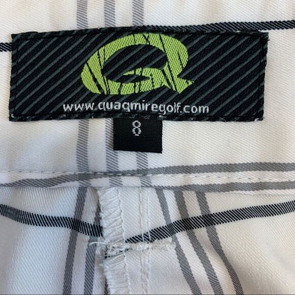 QUAGMIRE Golf White gray black striped plaid check shorts Sz 8 NWOT - Picture 5 of 11